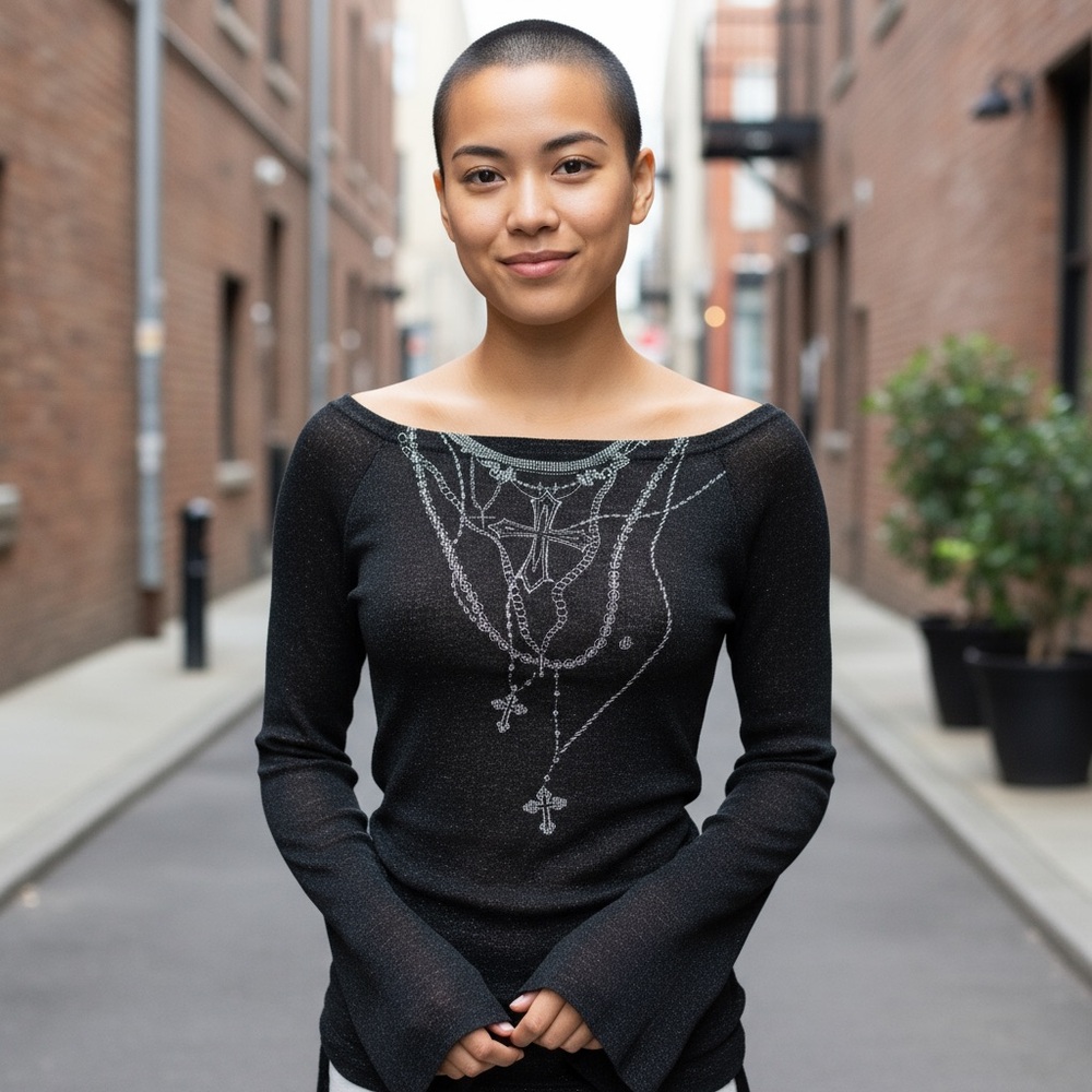 ❤️ Gothic x Punk Black Tattoo Top - Picture 11 of 11